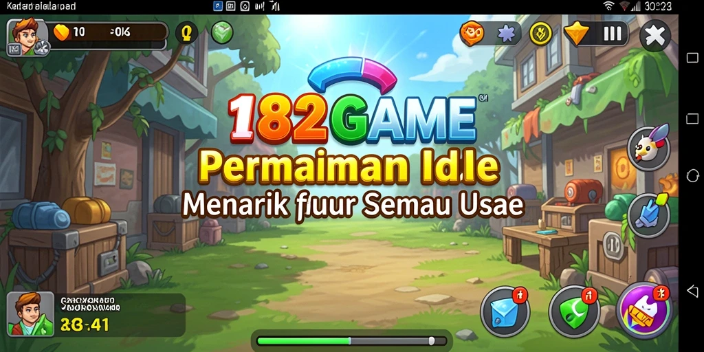 Tangkapan layar gameplay 182GAME yang menampilkan aksi Idle yang seru.