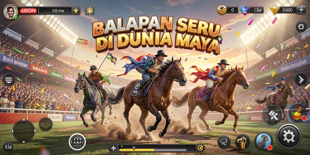 Tampilan gameplay 68IDN saat balapan dengan mobil cepat.