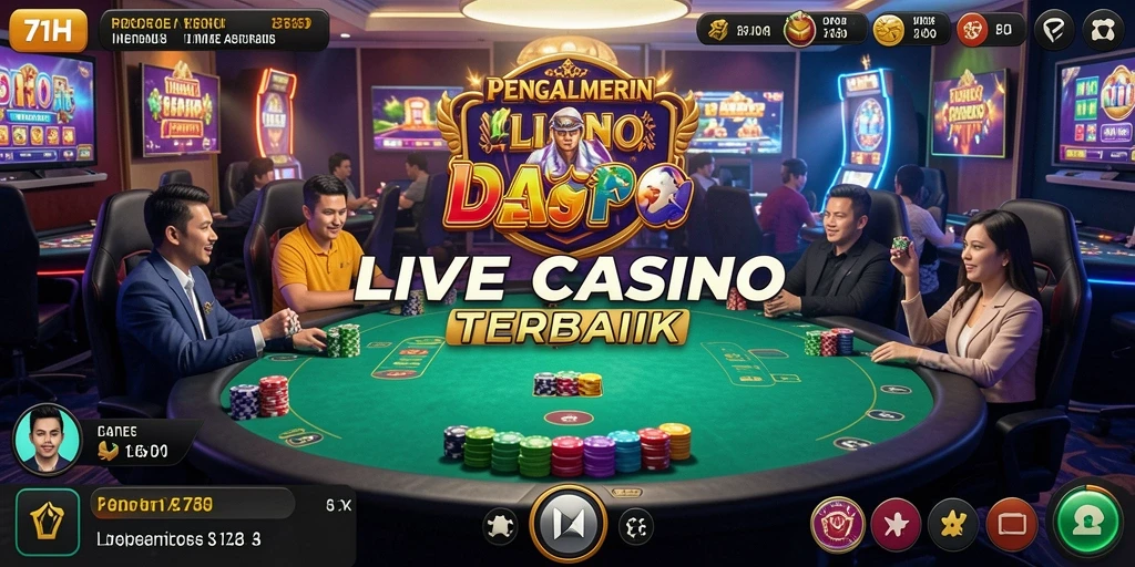 Tampilan menarik dari permainan Live Casino di 71H.