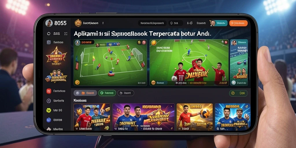 Screenshot utama 8055 menampilkan antarmuka taruhan olahraga yang menarik.