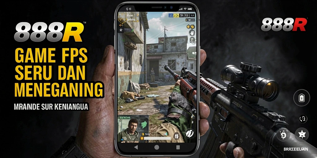 Tampilan aksi menegangkan dalam gameplay FPS 888R.