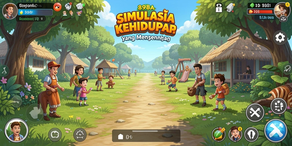 Tampilan gameplay 898A yang menarik dalam simulasi kehidupan.