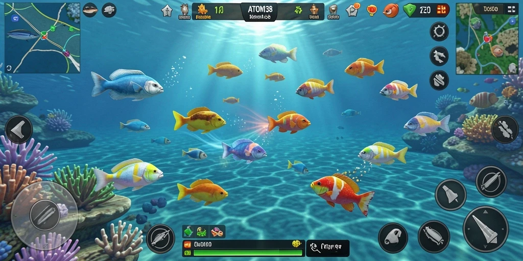 Screenshot menampilkan gameplay seru Tembak Ikan di ATOM138.