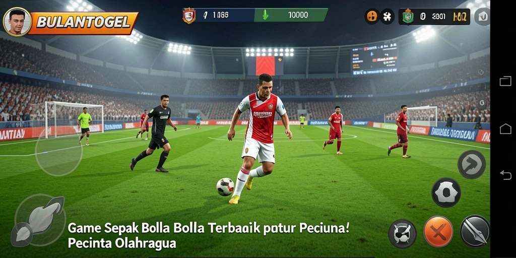 Gameplay BULANTOGEL yang memukau dengan aksi sepak bola seru.
