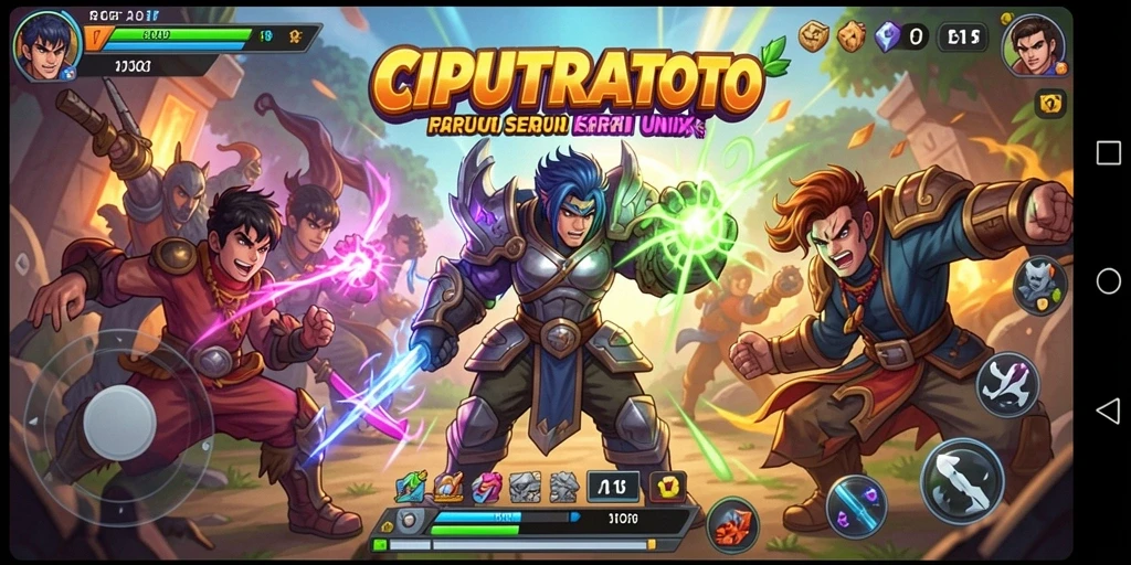Tangkapan layar gameplay intens CIPUTRATOTO dengan aksi pertarungan yang mendebarkan.