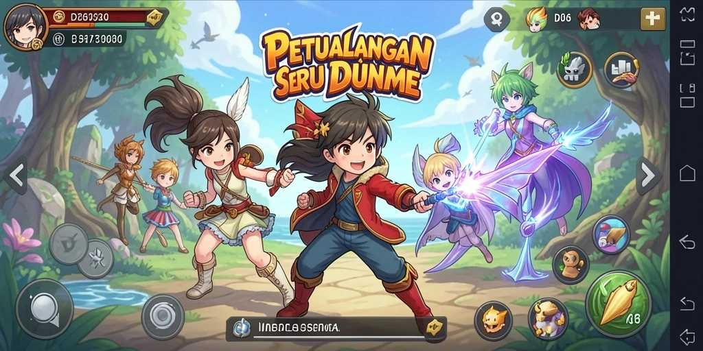Tampilan gameplay D06 yang menarik dengan karakter anime.