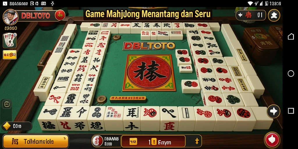 Screenshot gameplay DBLTOTO yang menampilkan suasana seru permainan Mahjong.