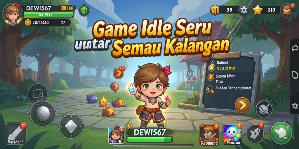 Tangkapan layar gameplay DEWI567 menunjukkan karakter aktif dalam mengelola sumber daya.