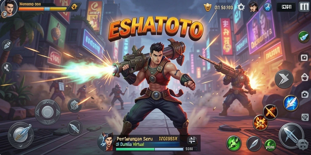 Tangkapan layar ESHATOTO menampilkan aksi pertarungan yang mendebarkan.