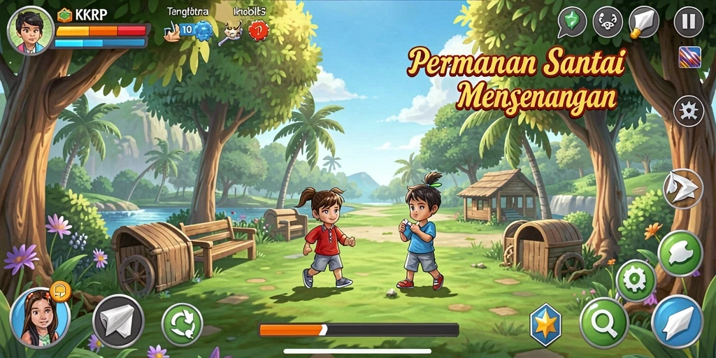 Tangkapan layar KKRP yang menampilkan pengalaman bermain yang seru dan menyenangkan.