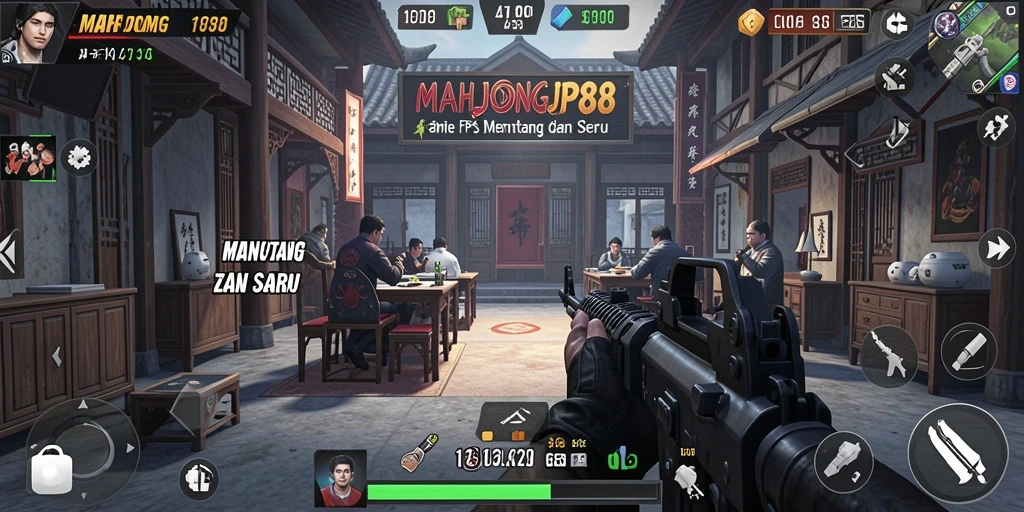 Tampilan seru gameplay <strong>MAHJONGJP88</strong> dalam pertempuran FPS.