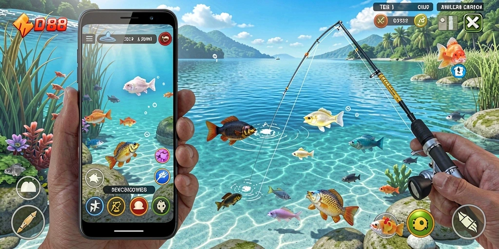 Gameplay MDG188 yang menarik dengan berbagai lokasi memancing.