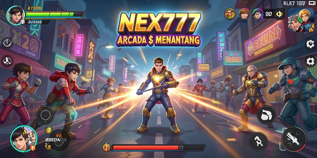 Tampilan gameplay seru dari NEX777 dengan aksi arcade yang cepat.