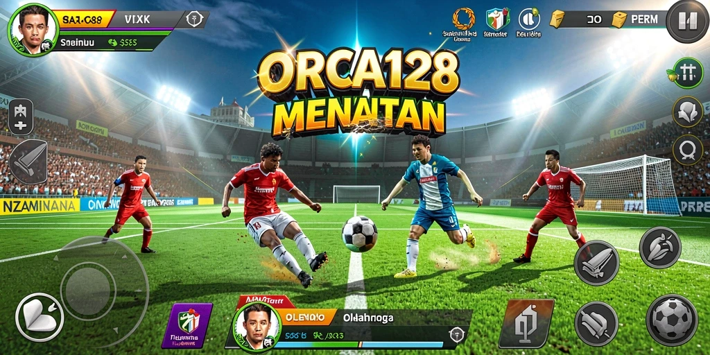 Tangkapan layar utama ORCA128 menampilkan aksi olahraga yang seru.