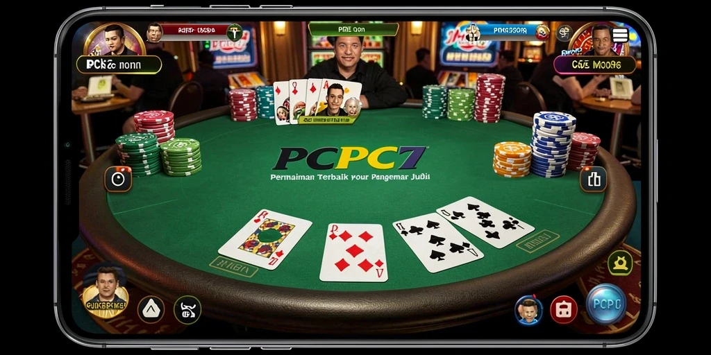 Tampilan gameplay Poker yang seru dan kompetitif di PCPC7.