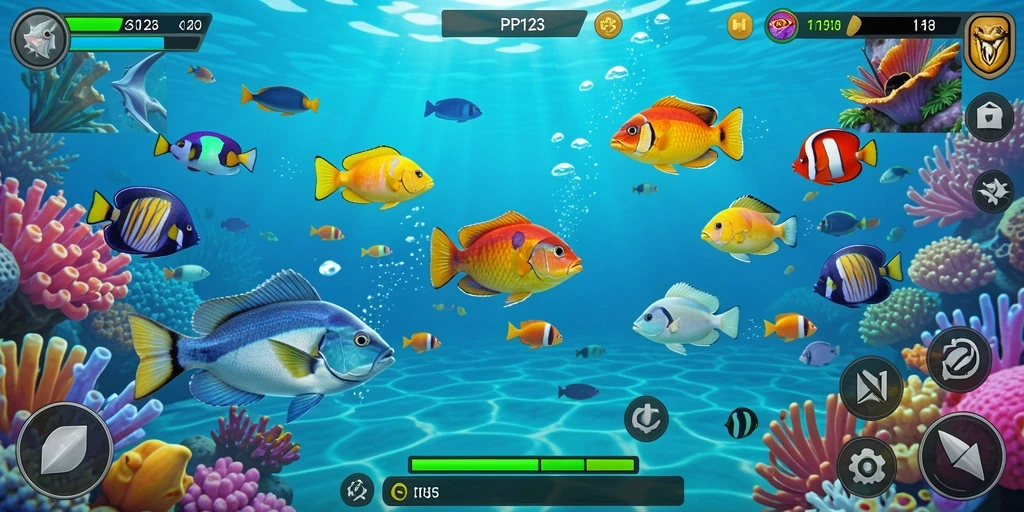 Tampilan menarik dari gameplay Tembak Ikan PP123 yang seru.