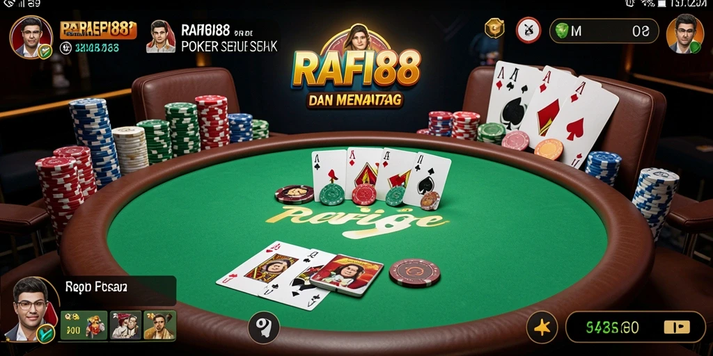 Tampilan menarik dari gameplay Poker di RAFI88.