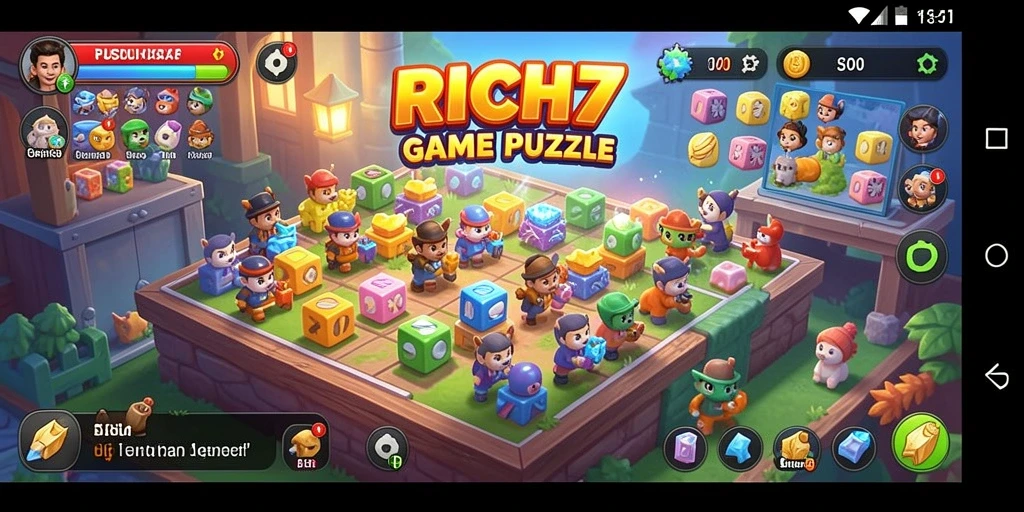 Screenshot RICH7 menampilkan gameplay puzzle yang menantang dan seru.