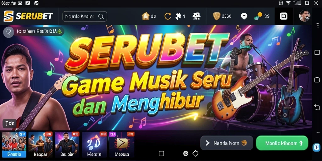 Tampilan gameplay SERUBET yang menampilkan tantangan musik yang seru.